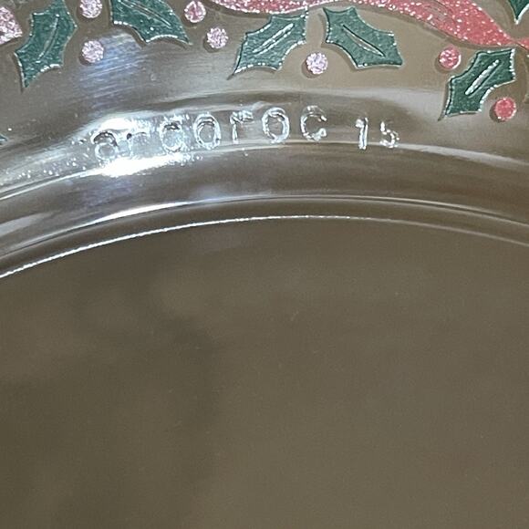 Arcoroc Holly & Berry Christmas Plate Gold Trim 1993 Made In France Collectible - Picture 7 of 9